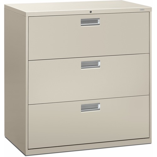 HON Brigade 600 H693 Lateral File - 42" x 18"40.9" - 3 Drawer(s) - Finish: Light Gray