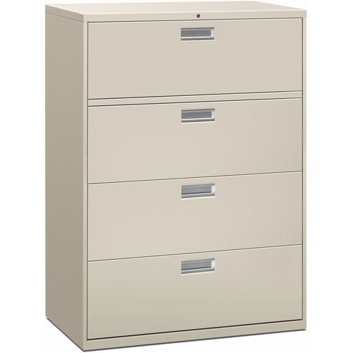 HON Brigade 600 H694 Lateral File - 42" x 18"53.3" - 4 Drawer(s) - Finish: Light Gray