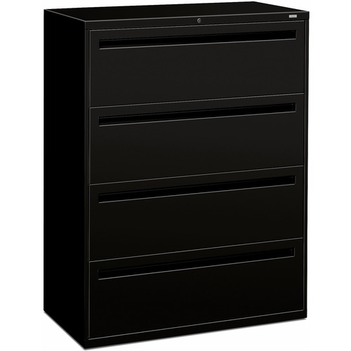 HON Brigade 700 H794 Lateral File - 53.3" Height x 42" Width x 18" Depth - Total Drawer(s): 4 - Finish: Black