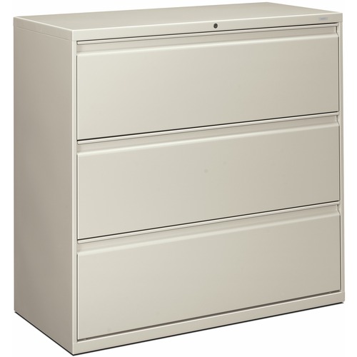 HON Brigade 800 H893 Lateral File - 42" x 18"40.9" - 3 Drawer(s) - Finish: Light Gray