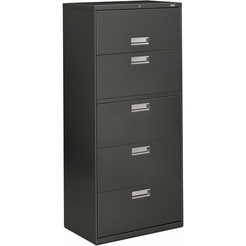 HON Brigade 600 H675 Lateral File - 30" x 18" x 67" - 5 Drawer(s) - Finish: Charcoal