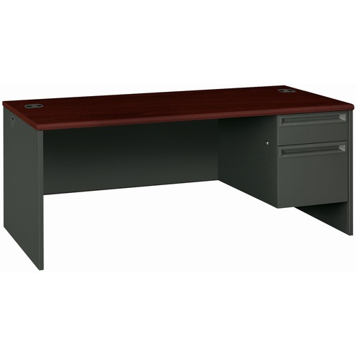 HON 38000 H38293R Pedestal Desk - 72" x 36"29.5" - 2 x Box, File Drawer(s)Right Side - Waterfall Edge - Finish: Charcoal