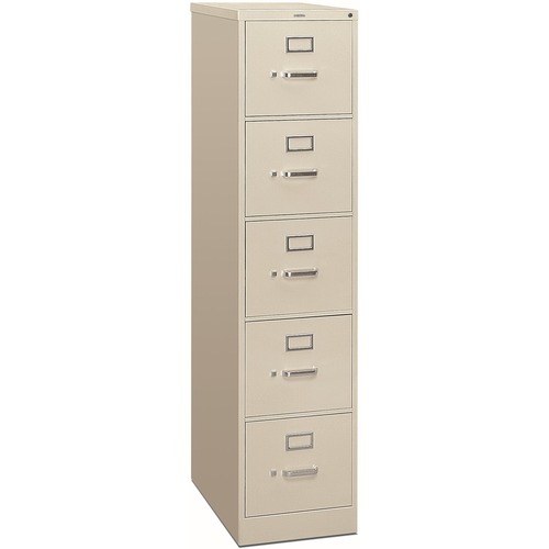 HON 310 H315 File Cabinet - 15" x 26.5"60" - 5 Drawer(s) - Finish: Light Gray