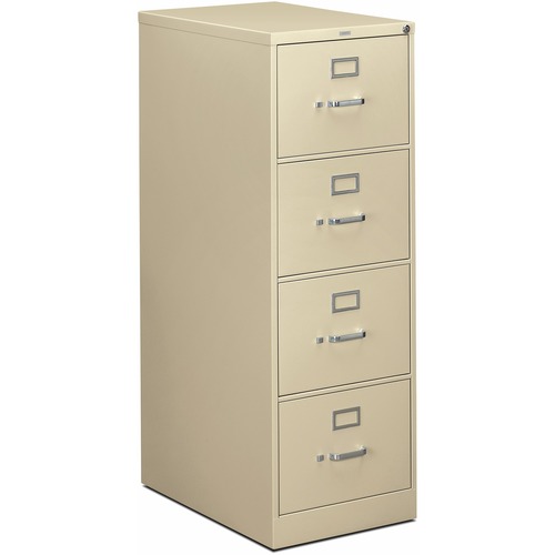 HON 310 H314C File Cabinet - 18.3" x 26.5" x 52" - 4 Drawer(s) - Finish: Putty - Lockable, Durable, Label Holder - For File, Office, File Folder, Desk