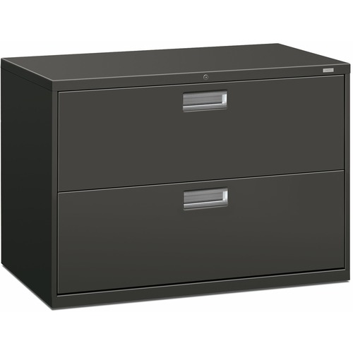 HON Brigade 600 H692 Lateral File - 42" x 18"28.4" - 2 Drawer(s) - Finish: Charcoal