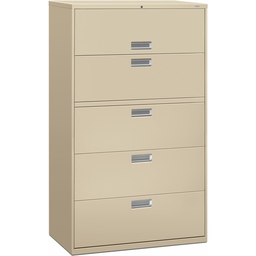 HON Brigade 600 H695 Lateral File - 42" x 18"64" - 5 Drawer(s) - Finish: Putty