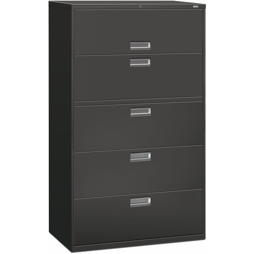 HON Brigade 600 H695 Lateral File - 42" x 18"64" - 5 Drawer(s) - Finish: Charcoal