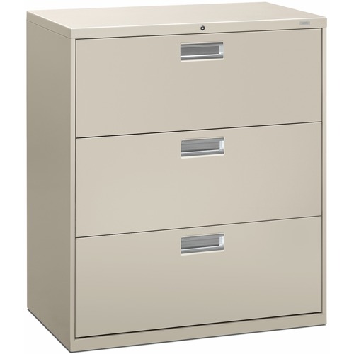 HON Brigade 600 H683 Lateral File - 36" x 18" x 40.9" - 3 Drawer(s) - Finish: Light Gray