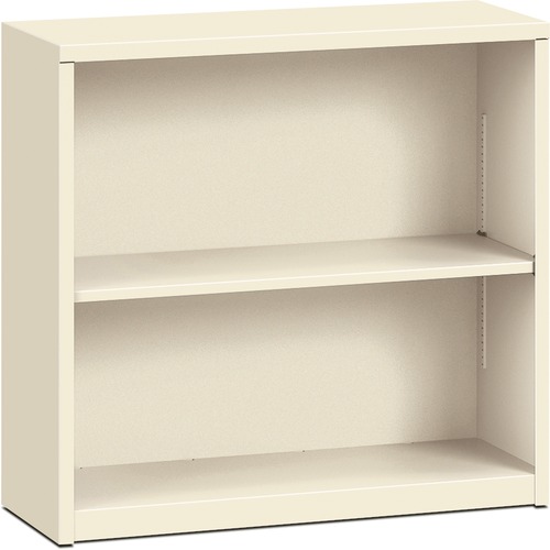 HON Brigade Steel Bookcase | 2 Shelves | 34-1/2"W | Putty Finish - 2 Shelf(ves) - 29" Height x 34.5" Width x 12.6" Depth - Adjustable Shelf, Reinforced, Welded, Durable, Compact - Steel - 1 Each