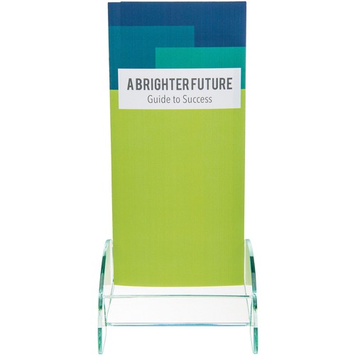 Deflecto Euro-Style DocuHolder - 8" Height x 4.5" Width x 3.8" Depth - Durable, Lightweight - Clear, Green Edge - Glass, Plastic - 1 Each