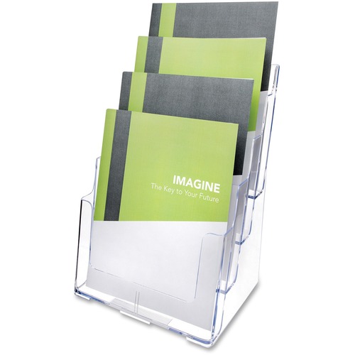 Deflecto Multi-Compartment DocuHolder - 920 x Sheet - 4 Compartment(s) - 1.57" - 13.5" Height x 9.3" Width x 7" DepthDesktop - Clear - Polystyrene - 1 Each