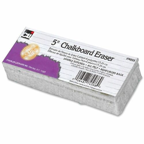 CLI 5" Felt Chalkboard Eraser - 5" Width x 2" Length - White - Felt - 1 / Each