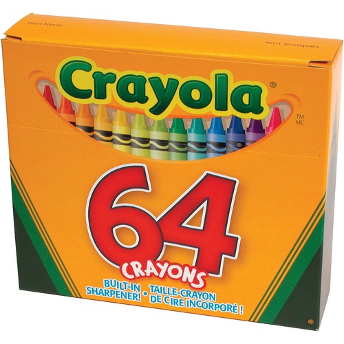 Crayola Crayon - 3.62" (91.95 mm) Length - Assorted - 64 / Box