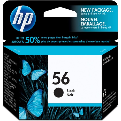 HP 56 Original Ink Cartridge - Single Pack - Inkjet - 520 Pages - Black - 1 Each - Ink Cartridges & Printheads - HEWC6656AN
