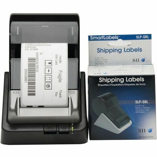 Seiko SmartLabel SLP-SRL Shipping Label - 2 1/8" Width x 4" Length - Permanent Adhesive - Rectangle - Direct Thermal - White - Paper - 220 / Roll - 1 Each
