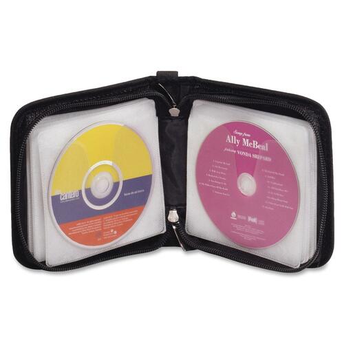 DAC Padded CD/DVD Wallet - Wallet - Nylon, Polypropylene - Black - 32 CD/DVD - Portable Storage - DTA02163