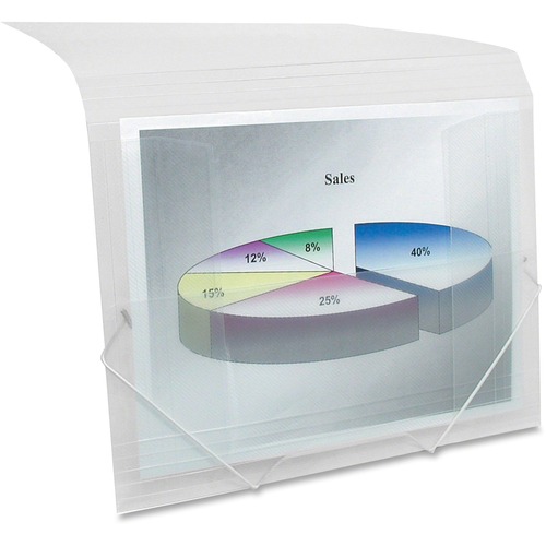 Winnable Letter Storage Folder - 8 1/2" x 11" - 200 Sheet Capacity - 1 1/2" Expansion - Poly - Clear - 1 Each - Expanding Files - WNN315TCR