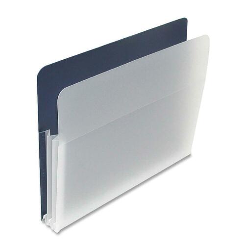 Winnable Letter File Pocket - 8 1/2" x 11" - 3 1/2" Expansion - Poly - Dark Blue, Clear - 1 Each - Expanding Pockets - WNNFP31DB