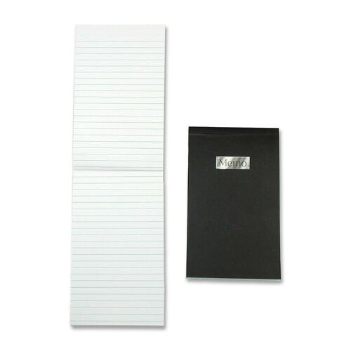 Winnable Open Side Memo Book - 200 Sheets - Sewn - 3 1/2" x 6" - White Paper - Black Cover - Flexible Cover - 1Each