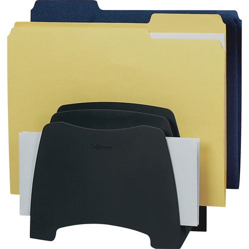 Fellowes Partition Additions Step File - 5 Compartment(s) - 8" Height x 8" Width x 4.3" Depth - 99% - Dark Graphite - Plastic - 1 Each - Cubicle / Partition Organizers & Accessories - FEL7528601