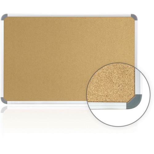 Ghent Cintra European Style Corkboard - 18" (457.20 mm) Height x 24" (609.60 mm) Width - Cork Surface - Self-healing - Aluminum Frame - 1 Each