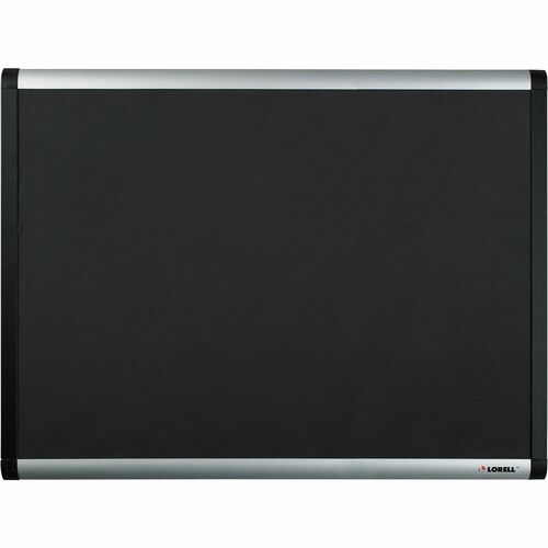 Lorell Black Mesh Fabric Covered Bulletin Boards - 36" (914.40 mm) Height x 24" (609.60 mm) Width - Fabric Surface - Black Anodized Aluminum Frame - 1 Each - Cork/Fabric Bulletin Boards - LLR75697