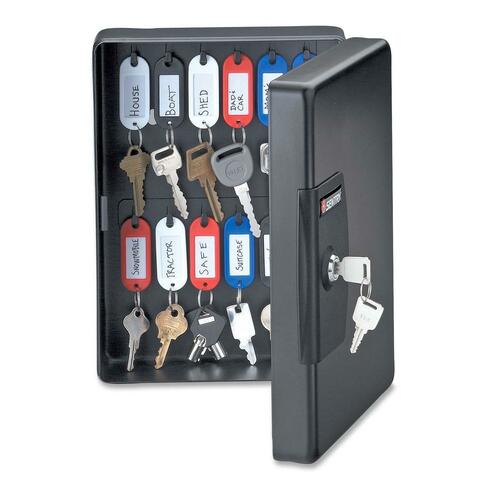Sentry Safe Key Boxes With Key Tags and Labels - 7.4" x 3.4" x 9.8" - Security Lock - Black - Enamel - Key Boxes & Cabinets - SENKB25