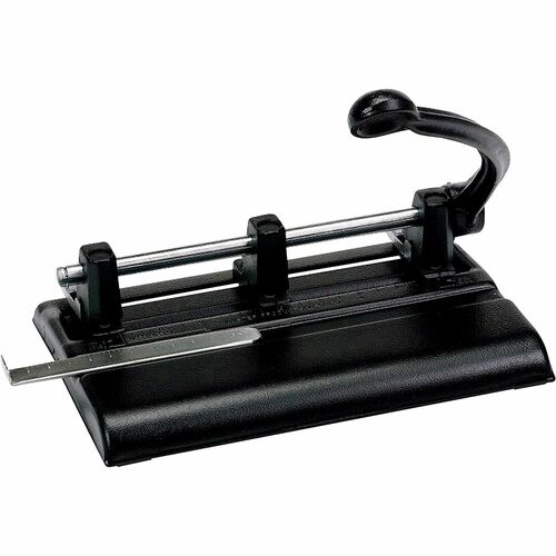 Master Products Power Handle 2/3-hole Paper Punch - 3 Punch Head(s) - 40 Sheet of 20lb Paper - 13/32" Punch Size - 10.9" x 7.5" x 11.1" - Black