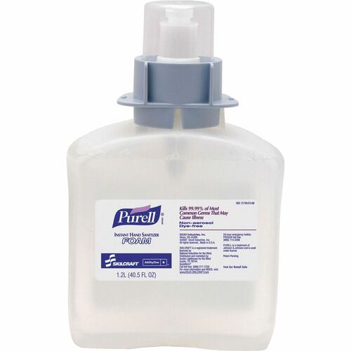 SKILCRAFT Purell Foaming Hand Sanitizer - 1200mL - Moisturizing, Antibacterial - White - 3 / Box
