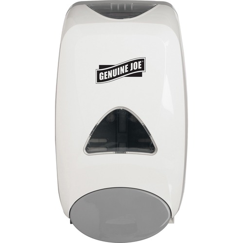 Genuine Joe Solutions 1250 ml Soap Dispenser - Manual - 1.25 L Capacity - Soft Push - White - 1Each - Liquid Soap / Sanitizer Dispensers - GJO10495