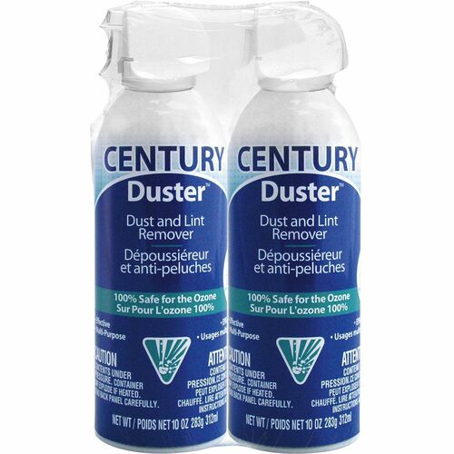 Century Gas Compressed Duster - For Home/Office Equipment - 10 fl oz - 2 / Pack - White