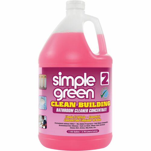 Simple Green Clean Building Bathroom Cleaner - For Restroom, Fiberglass, Hard Surface, Nonporous Surface - Concentrate - 128 fl oz (4 quart) - 1 Each - Non-toxic, Non-flammable, Odorless - Pink