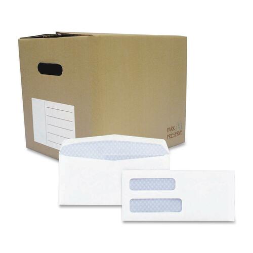 Quality Park Double Window Tinted Envelope - Double Window - #8 5/8 - 8 5/8" Width x 3 5/8" Length - 24 lb - Gummed - Wove - 1000 / Carton - White