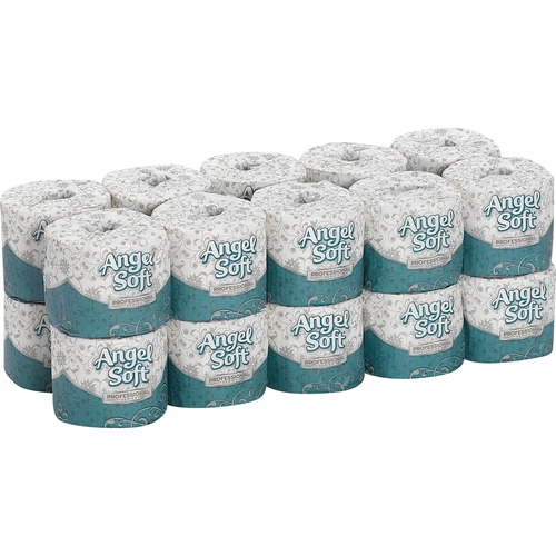 Angel Soft Professional Series Embossed Toilet Paper - 2 Ply - 4" x 4.05" - 450 Sheets/Roll - White - 20 / Carton