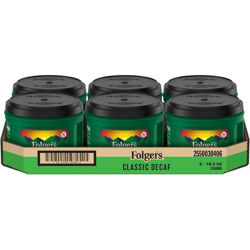 Folgers® Ground Classic Decaf Coffee - Medium - 22.6 oz - 6 / Carton