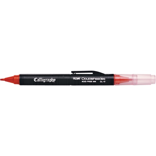 Itoya Doubleheader Calligraphy Pen - 1.5 mm Pen Point Size - Chisel Pen Point Style - Red Water Based Ink - 1 Each