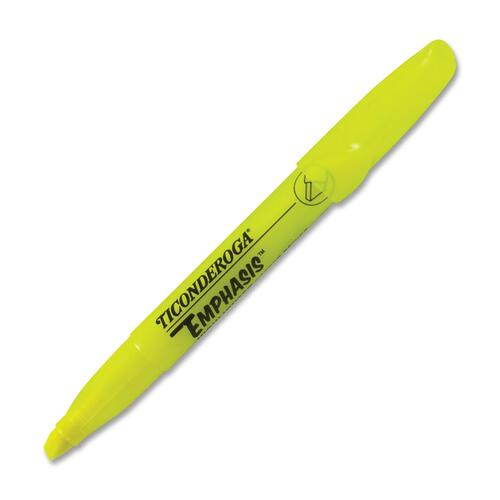 Dixon Emphasis Desk-style Highlighters - Chisel Marker Point Style - Fluorescent Yellow - 1 Each - Liquid Highlighters - DIX47065