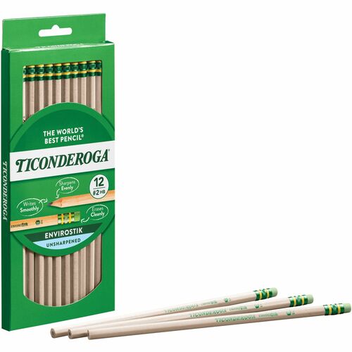 Ticonderoga EnviroStik No. 2 Pencils - #2 Lead - Black Lead - Wood Barrel - 1 Dozen