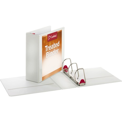 Cardinal Locking Slant-D ClearVue Binder - 4" Binder Capacity - Letter - 8 1/2" x 11" Sheet Size - 890 Sheet Capacity - 3 3/5" Spine Width - 3 x D-Ring Fastener(s) - 2 Inside Front & Back Pocket(s) - Polypropylene - White - 2.14 lb - Clear Overlay, Lockin