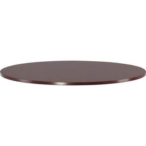 Lorell Essentials Conference Tabletop - Laminated Round, Mahogany Top - 47.25" Table Top Width x 47.25" Table Top Depth x 1.25" Table Top Thickness - 1" Height - Assembly Required - Wood Top Material - 1 Each