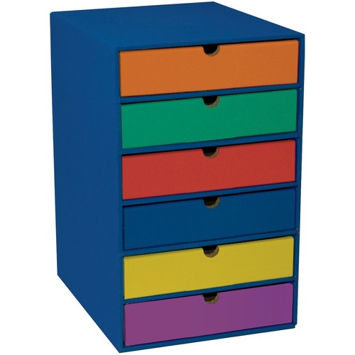 Classroom Keepers 6-Shelf Organizer - 6 Shelf(ves) - 17.8" Height x 13.5" Width x 12" Depth - 70% Recycled - Blue - 1 Each