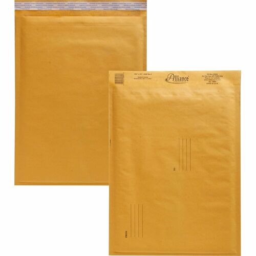 Alliance Rubber Kraft Bubble Mailers - Bubble - #5 - 10 1/2" Width x 16" Length - Peel & Seal - Paper - 25 / Carton - Kraft