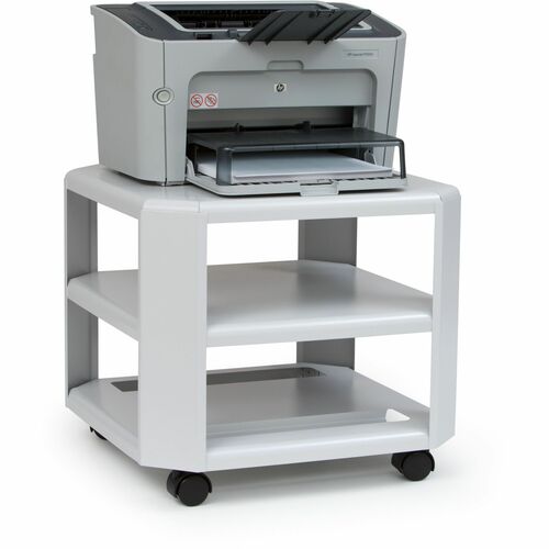 Master Mobile Printer Stand - 75 lb Load Capacity - 2 x Shelf(ves) - 8.5" Height x 18" Width x 18" Depth - Floor - Steel - Gray
