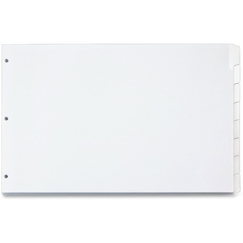 Cardinal Write 'n Erase Special Mylar Tab Dividers - 8 x Divider(s) - Write-on Tab(s) - 8 Tab(s)/Set - 17.50" Divider Width x 11.50" Divider Length - Tabloid - 11" (279.40 mm) Width x 17" (431.80 mm) Length - White Divider - White Tab(s)