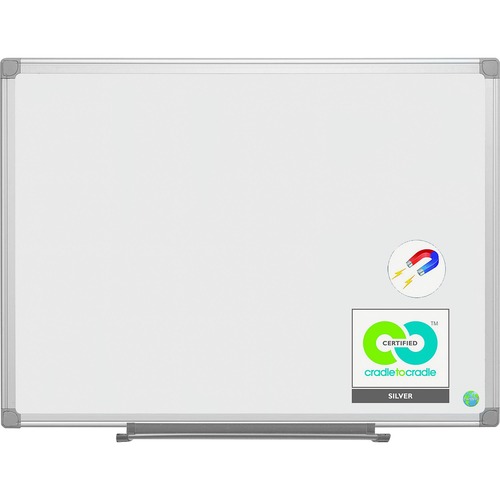 MasterVision Earth It! Dry-erase Board - 48" (4 ft) Width x 36" (3 ft) Height - White Porcelain Steel Surface - White Aluminum Frame - Rectangle - 1 Each - Dry-Erase Boards - BVCCR0820030