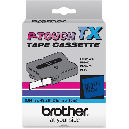 Brother Tape(s) - 1" Width - Direct Thermal - Black, Blue - 1 Each