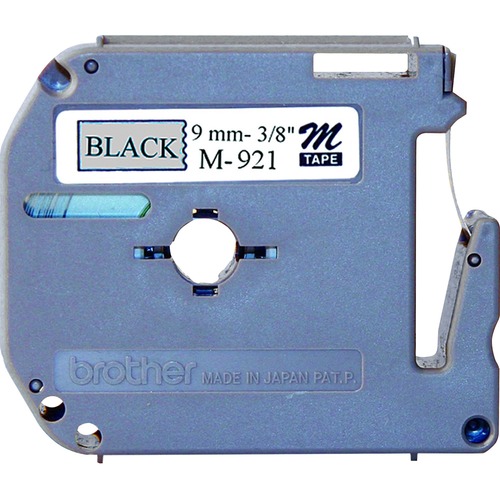 Brother P-touch Nonlaminated M Series Tape Cartridge - 3/8" - Black, Silver - 1 Each = BRTM921