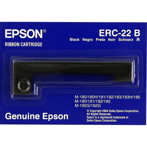 Epson Ribbon Cartridge - Dot Matrix - Black - 1 Pack - Printer Ribbons - EPSERC22B