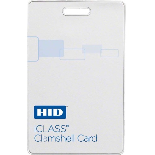 HID iCLASS Clamshell Card - Printable - Smart Card - 2.13" x 3.39" Length - White - Acrylonitrile Butadiene Styrene (ABS), Polyvinyl Chloride (PVC)