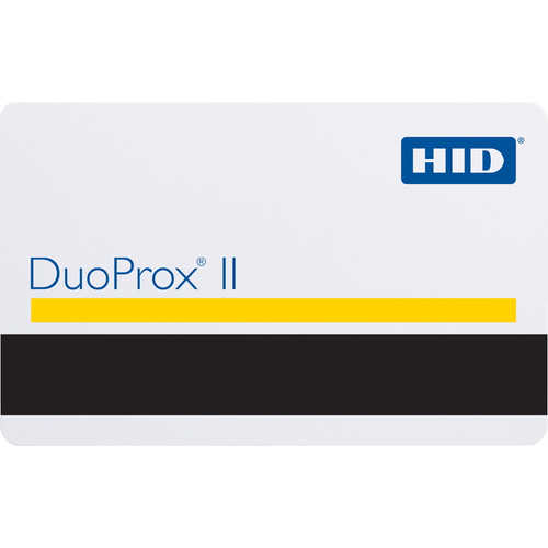 HID DuoProx II 1536 Smart Card - Printable - Proximity/Magnetic Stripe Card - 2.13" x 3.39" Length - 100 - Glossy White - Composite